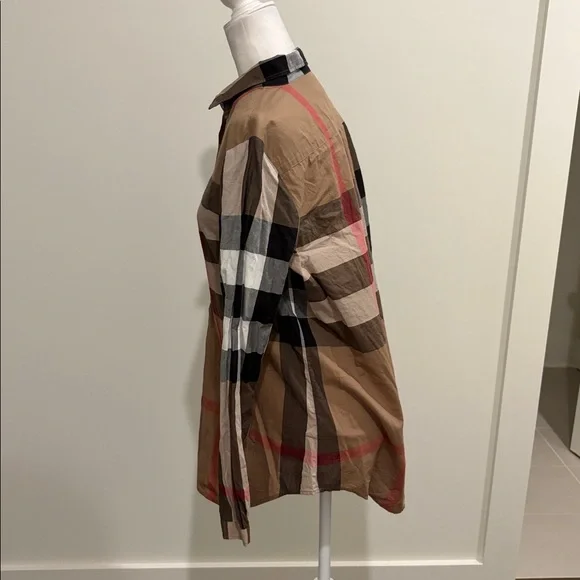 Burberry Cotton Popover Tunic Blouse Sz L - Picture 4 of 9